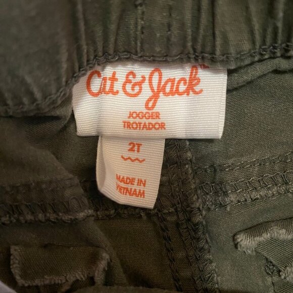 Cat & Jack Olive Green Toddler Jogger Pants | Size 2T | Comfy Elastic Waist - Picture 7 of 8